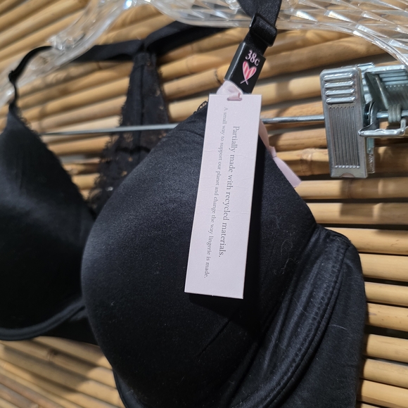 Victoria's Secret Front Closure Black Lace Halter Bra 38C New With Tags Sexy - Picture 2 of 8